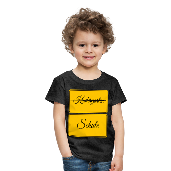 Kinder Heavy Cotton T-Shirt Schulkind 2024 mit drei Sternen - Anthrazit