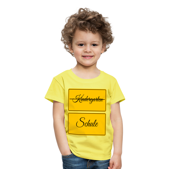 Kinder Heavy Cotton T-Shirt Schulkind 2024 mit drei Sternen - Gelb