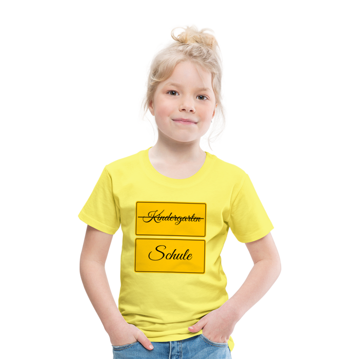 Kinder Heavy Cotton T-Shirt Schulkind 2024 mit drei Sternen - Gelb