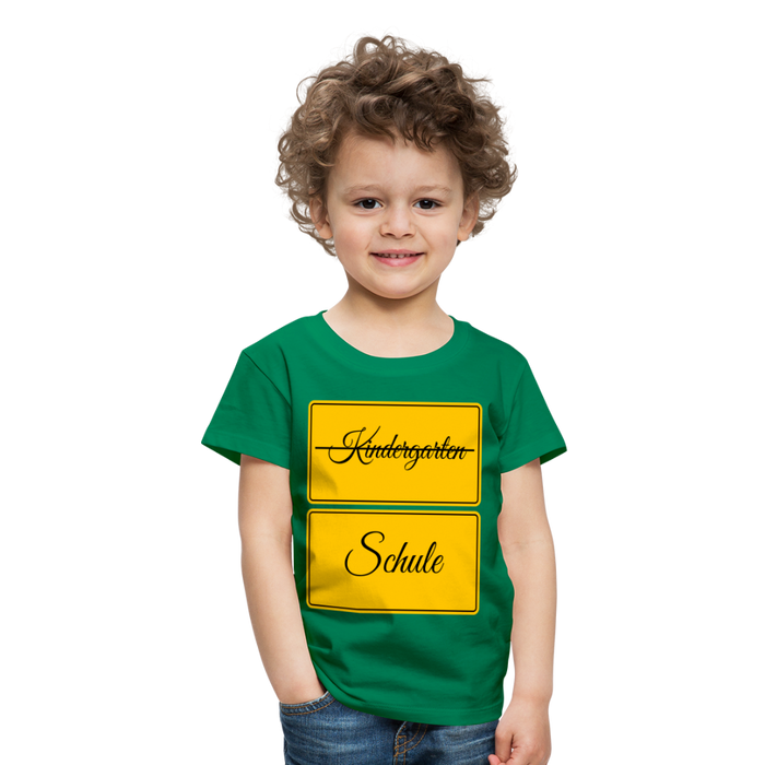 Kinder Heavy Cotton T-Shirt Schulkind 2024 mit drei Sternen - Kelly Green