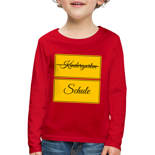 Kinder Premium Langarmshirt Schule - Rot